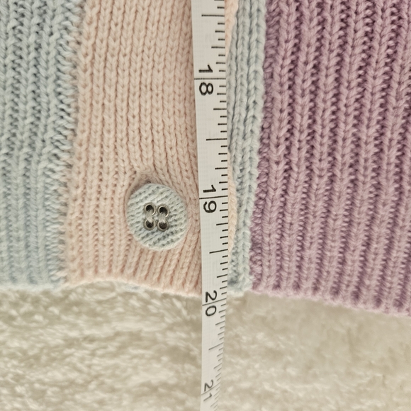 NEW BCBGeneration Colorblock Knit Buttoned Cardigan Size S Pastel Y2K Girlhood - Picture 13 of 13